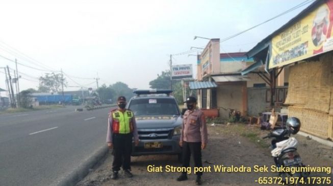 Patroli Strong Point Sambang Wiralodra Dilaksanakan Polsek Sukagumiwang