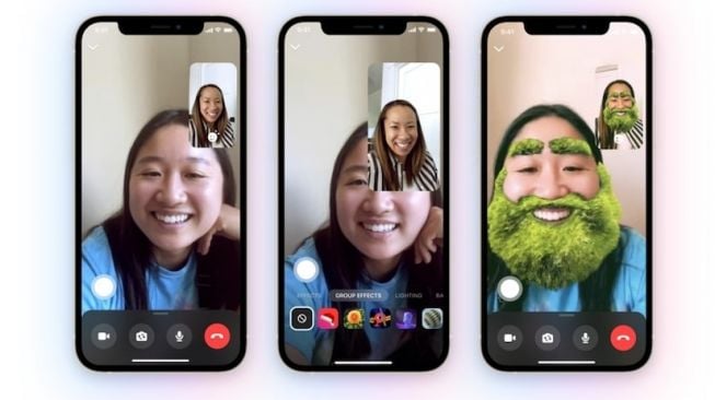 Facebook Messenger dengan filter Augmented reality (AR) [Gadget 360].