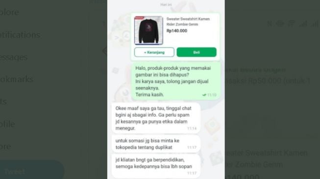 Penjual kena tegur soal hak cipta gambar (tiktok)