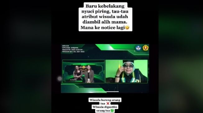 Wisuda diambil alih emak (tiktok.com/@dilatfqh)