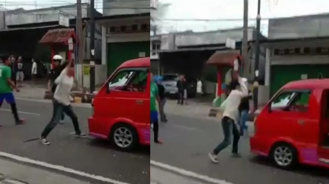 Viral! Angkot di Cianjur Dirusak Sekelompok Pemuda