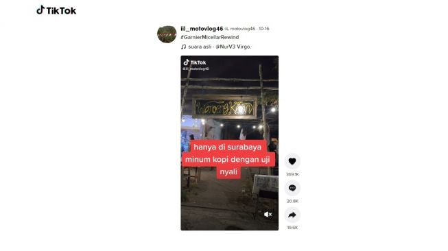 Warkop bertema horor, sekaligus uji nyali. [TikTok]