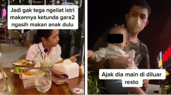Suami Jaga Anak Agar Istri Makan dengan Tenang di Restoran, Endingnya Malah Bikin Emosi