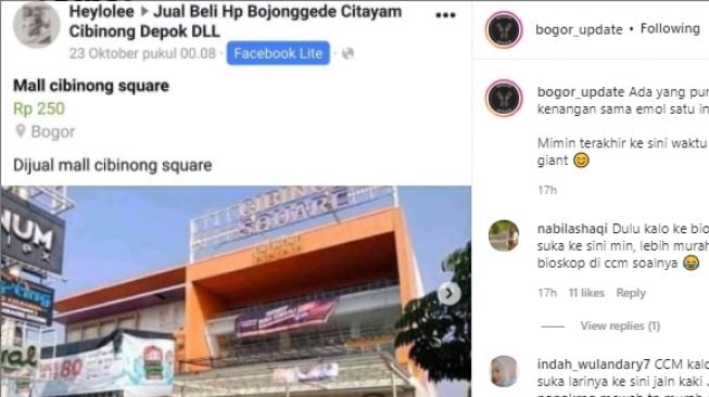 Mall di Bogor dijual [Instagram]