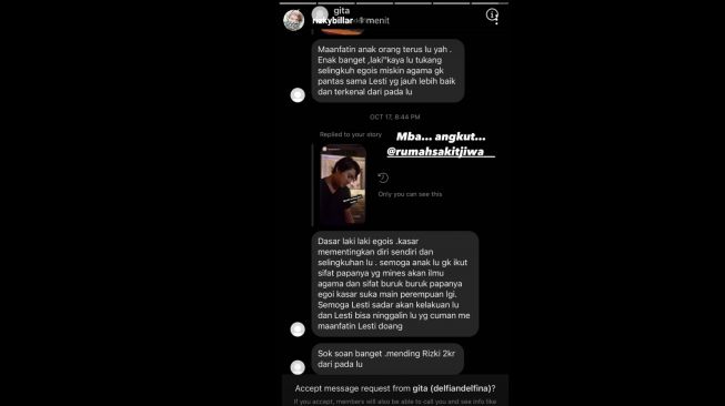 Rizky Billar jadi sasaran hujatan warganet [Instagram/@rizkybillar]