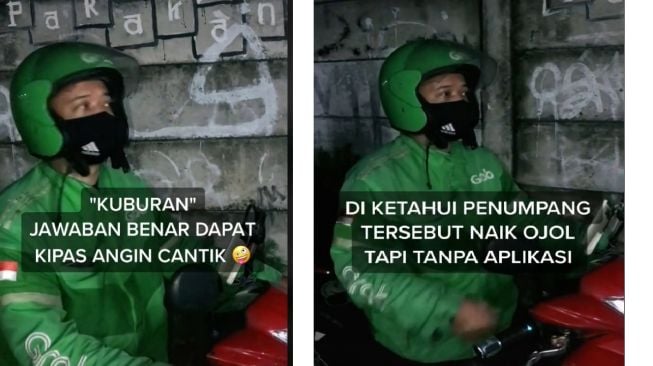 Sosok ojol kena ghosting penumpang cewek dan masuk ke kuburan (TikTok)