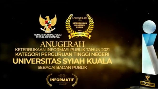 USK Raih Penghargaan Keterbukaan Informasi Publik Kategori PTN 2021
