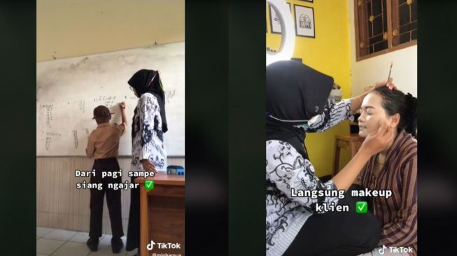 Salut! Viral Perjuangan Guru Honorer Gaji Rp350 Ribu, Pulang Mengajar Langsung Jadi MUA