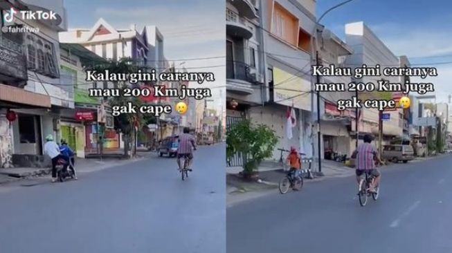 Viral Bapak-bapak Naik Sepeda Bikin Melongo, Melaju 200 Km Dijamin Enggak Capek