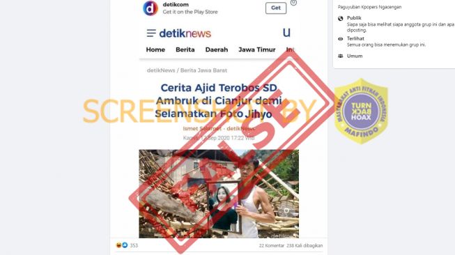 CEK FAKTA: Penjaga SD Terobos Reruntuhan Bangunan Demi Selamatkan Foto Jihyo, Benarkah?