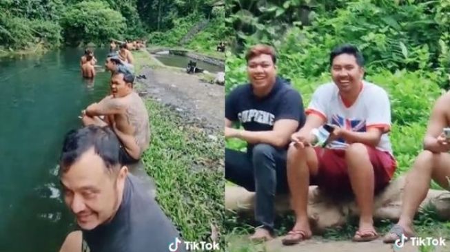 Viral Cewek Teriak Mau Renang Pakai Bikini di Umbul. (TikTok)