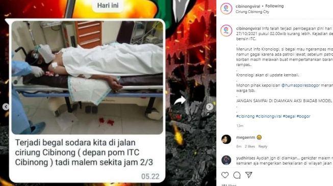 Aksi begal di ITC Cibinong Bogor [Instagram]