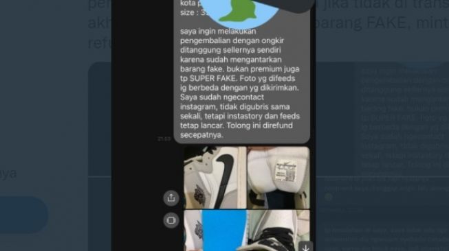 Viral di Twitter, Menang Lelang Air Jordan Rp 435 Ribu Ternyata Fake