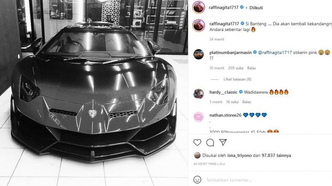 Penampilan terkini Lamborghini milik Raffi Ahmad yang sempat terbakar pada 2019 lalu. [Instagram]