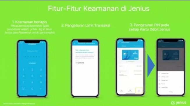 Fitur keamanan di Jenius. [Screenshot]