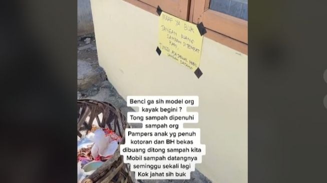 Wanita tulis pesan menohok ke tetangga gara-gara urusan sampah (tiktok)