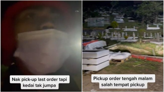 Ambil Pesanan Makanan Tengah Malam, Ojek Online ini Malah Nyasar ke Kuburan (TikTok)