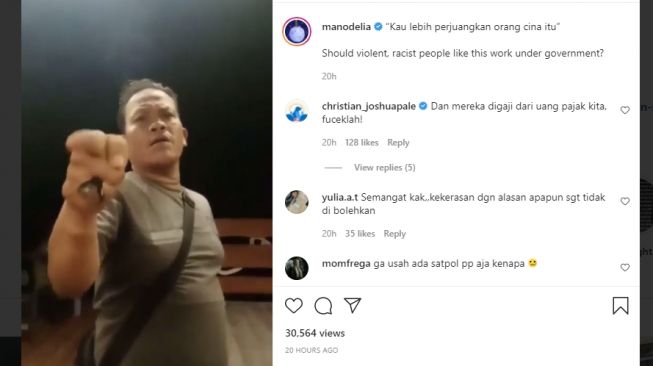 Manohara beberkan video seorang pria yang mengucapkan rasis ke perempuan [Instagram/@manodelia]