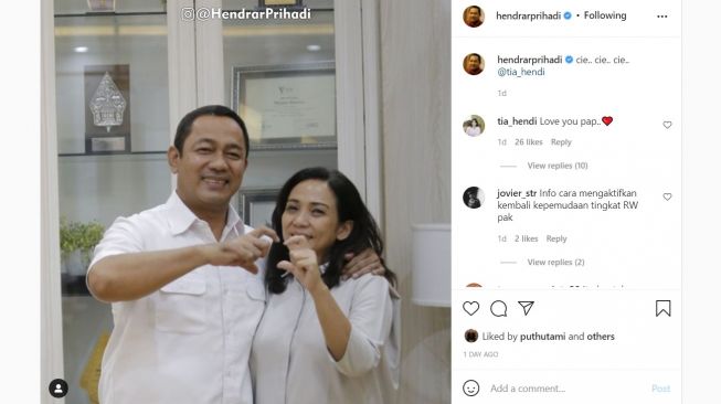 Wali Kota Semarang Umbar Kemesraan dengan Istrinya, Warganet: Kayak Ricis dan Tengku Riyan