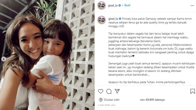 Unggahan Gisella Anastasia [Instagram/@gisel_la]