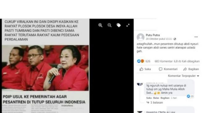Fakta soal usulan penutupan pesantren di Indonesia. (Facebook)