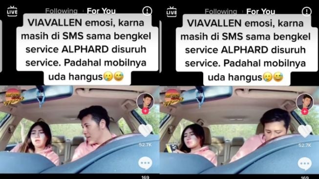 Via Vallen disuruh service mobil Alphard. (TikTok)