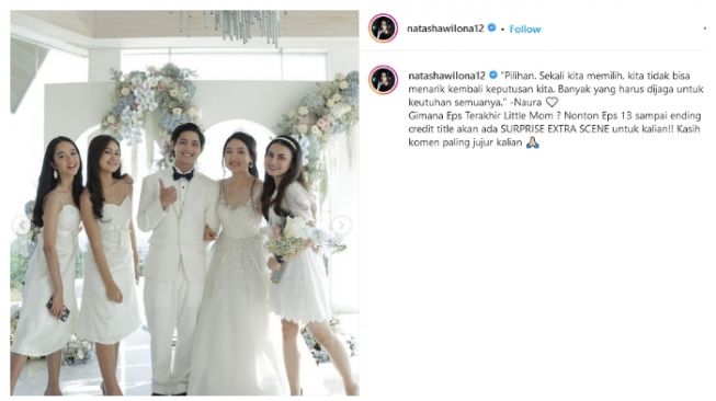 Natasha Wilona dan Teuku Rassya nikah di web series Little Mom. (Instagram/@natashawilona12)