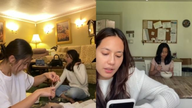 Pevita Pearce dan adiknya. (TikTok)