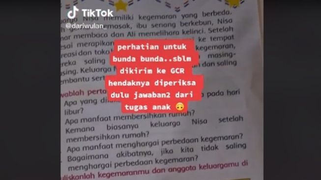 Kelewat Jujur, Jawaban Tugas Anak SD Ini Bikin Ibu Ketar-Ketir