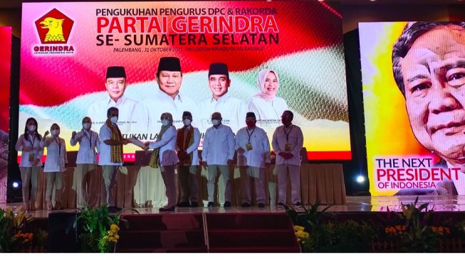 Pelantikan pengurus Gerinda di Sumatera Selatan [Suara.com/Welly JT]