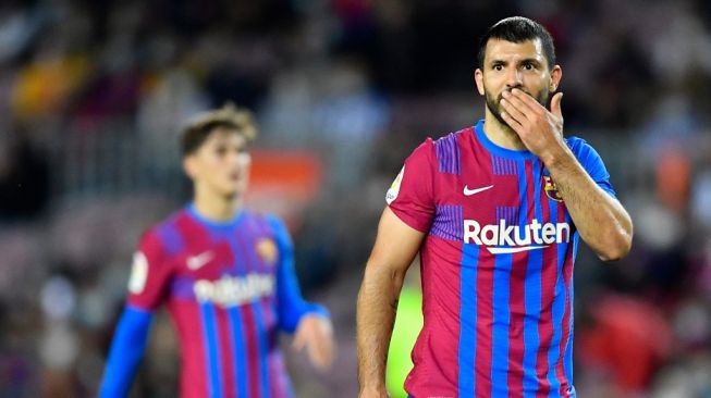 Penyerang Barcelona, Sergio Aguero. [Pau BARRENA / AFP]