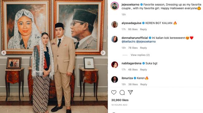 Jeje Soekarno berdadan ala Soekarno [instagram]