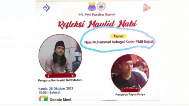 Sebut Nabi Muhammad Sebagai Kader PMII Sejati, Pamflet Kajian Kampus di Madura Viral