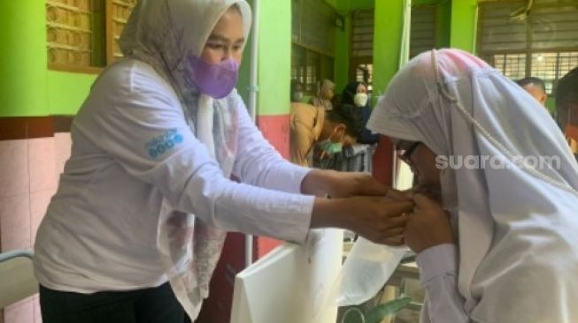 Siswa SMP di Kota Makassar Menjalani Pemeriksaan Sebelum Sekolah Tatap Muka