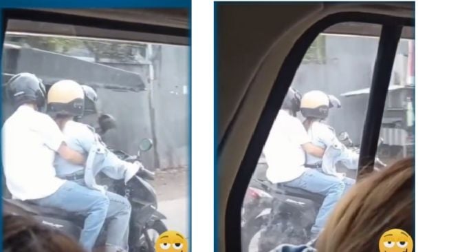 Aksi boncenger menjadi sorotan publik saat naik Honda BeAT (TikTok)