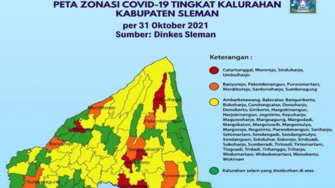 Ini Empat Kelurahan di Sleman yang Kembali Masuk Zona Merah