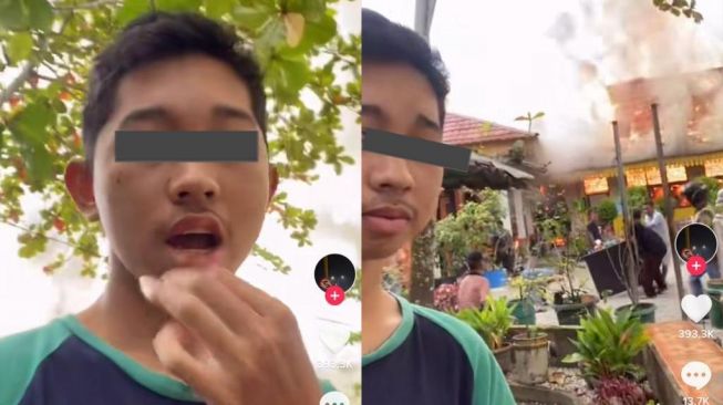 Bangun Tidur Ada Kebakaran, Reaksi Santai Sender Video Ini Jadi Sorotan Warganet