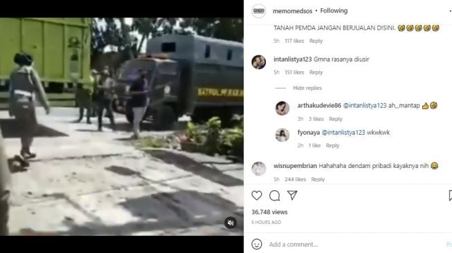 Tangkapan layar video. [Instagram/@memomedsos]