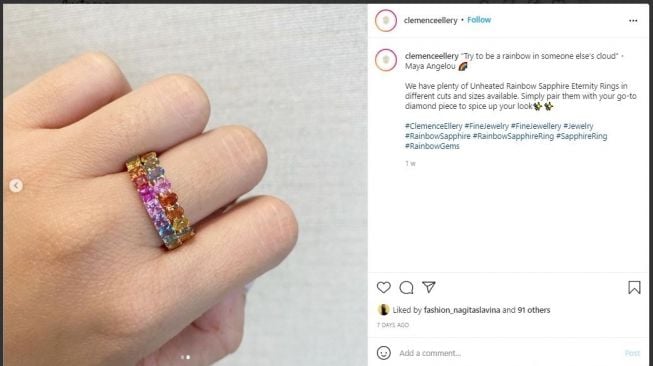 Berbentuk Seperti Mainan, Cincin Nagita Slavina Ternyata Mahal (instagram.com/clemenceellery)