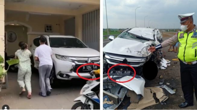 Kecelakaan Maut di Tol Jombang, Plat Nomor Mobil di TKP dan di Foto IG Vanessa Angel Sama