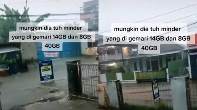 Viral Banner Konter Pulsa Terseret Banjir, Publik Melongo: Iklan Berjalan