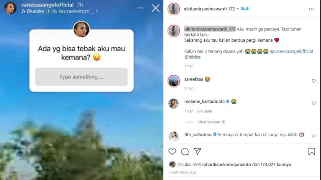 Vanessa Angel Meninggal, Nikita Mirzani: Sekarang Aku Tahu Kalian Berdua Pergi ke Mana..