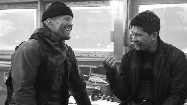 Aktor Jason Statham dan Iko Uwais saat syuting film The Expendables 4. (Foto oleh Daniel Smith/instagram.com/jasonstatham)