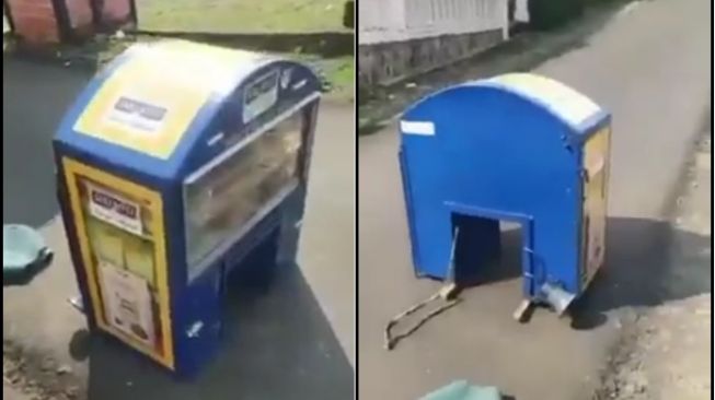 Box Tempat Jualan Roti Nangkring di Tengah Jalan Bikin Geger, Sosok Pemotor Tengah Dicari