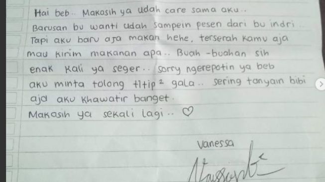 Surat Vanessa Angel pada sahabatnya [Anggitasari]