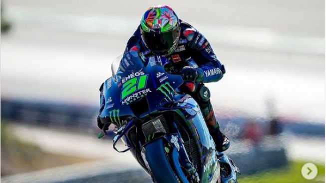 Franco Morbidelli saat jalani Free Pratice MotoGP Algarve 2021 (Twitter)