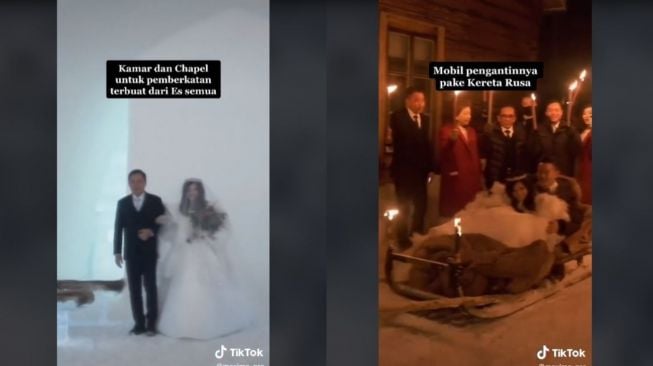 Viral Pasangan Indonesia Pertama Menikah di Kutub Utara (tiktok.com/@maxima_pro)