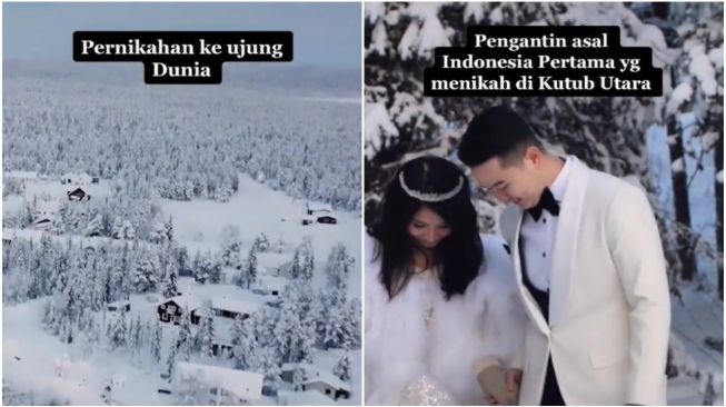 Unik! Viral Pengantin Asal Indonesia Menikah di Kutub Utara, Jadi yang Pertama