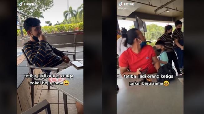 Tak Sengaja Ikut Pakai Baju Couple, Pria Ini Mendadak Jadi Orang Ketiga (tiktok.com/@fra_edd)