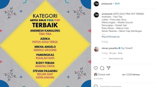 Nominasi AMI Awards 2021 [Instagram/@amiawards]